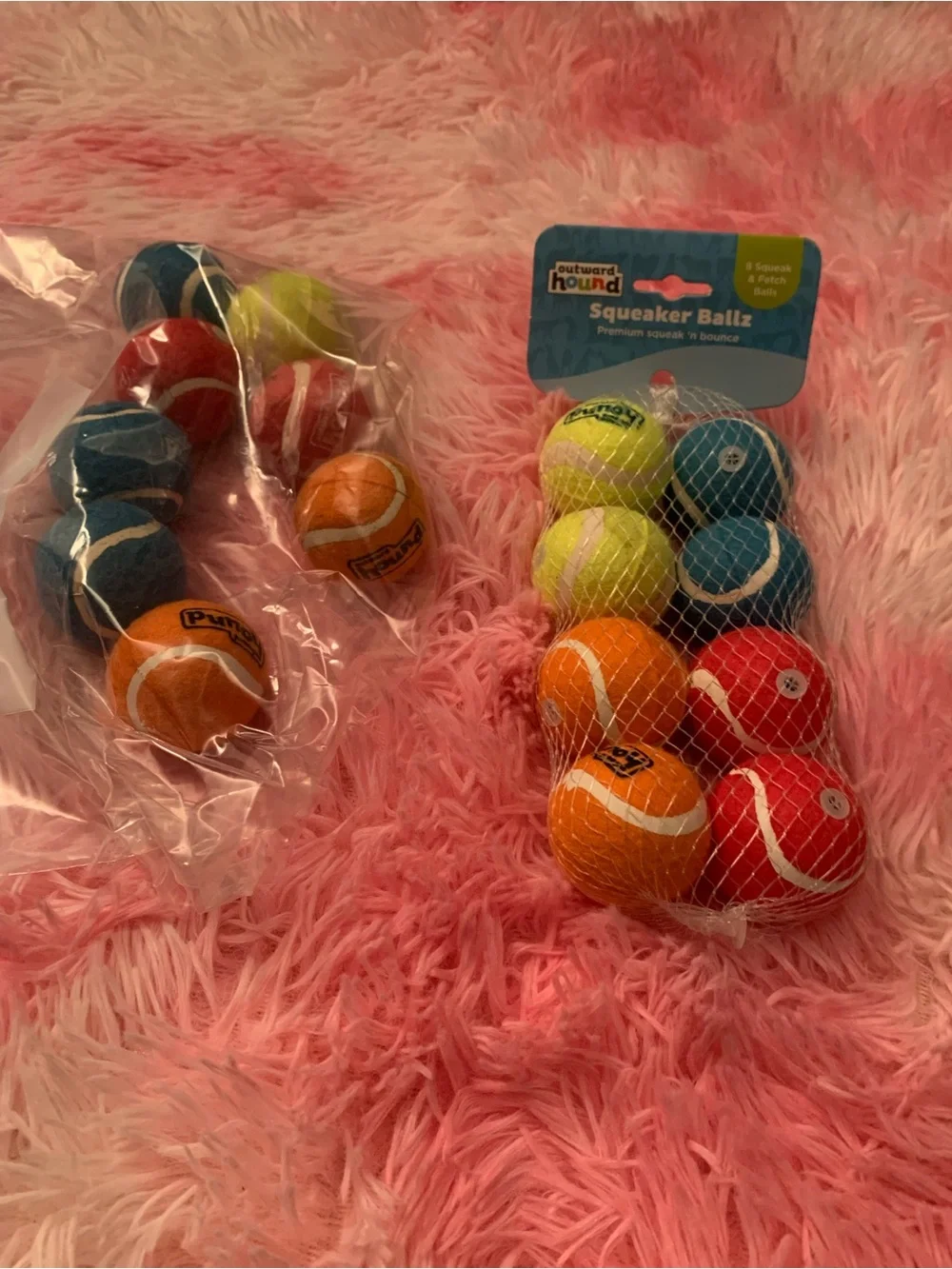 Outward Hound Squeaker Ballz 8-Pack – Blue, Red, Orange, Yellow, Green